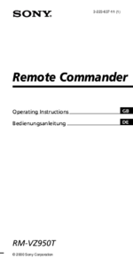 Per vedere il documento Sony RM-VZ950T Manuale Utente
